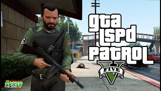 GTA 5 Полицейский патруль & LSPD PATROL : Балласы грабят банк. Работа инкасатором. #6 - GTA 5 Моды