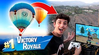 I Won a Game of FORTNITE in a HOT AIR BALLOON!! **NOT CLICKBAIT**