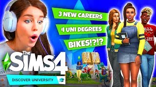BIKES!? 3 NEW CAREERS!? ? - The Sims 4: Discover University Reaction!