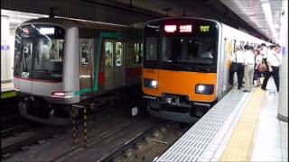 朝ラッシュ時の半蔵門線九段下駅Part1（メトロ車両が来なかったメトロ線の駅）