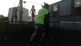 A simple training match turns into a tag team match