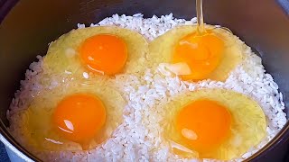 【小穎美食】大米中打4個雞蛋，學會這樣做，我家就不吃饅頭了，3天吃一袋大米