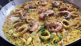 بايلا رائعة بطريقة سهلة و بسيطة Paella délicieuse aux fruits de mer facile et rapide