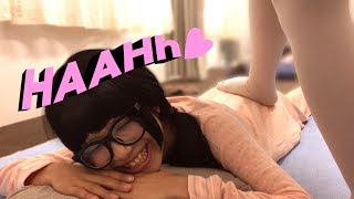 Japanese Maid Massage | Getting step on spree! Experienced the Cat Girl massage using foot!