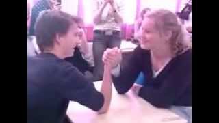 girl vs guy mixed armwrestling