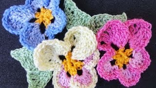 Цветок Анютины глазки Pansy Flower Crochet
