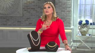 Bronzo Italia 24" Textured Triple Rolo Link Necklace with Pat James-Dementri