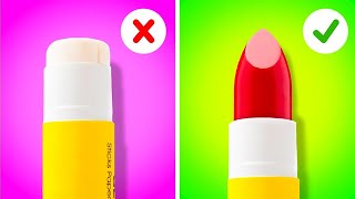 KIAT KECANTIKAN TERBAIK DAN IDE DIY BUAT CEWEK || Trik Menyelundupkan Makeup oleh 123 GO Like!