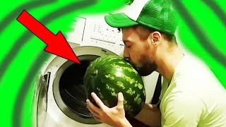 ЧТО БУДЕТ ЕСЛИ ПОСТИРАТЬ АРБУЗ В СТИРАЛЬНОЙ МАШИНЕ! ЧЕЛЛЕНДЖ И SLOW MO!