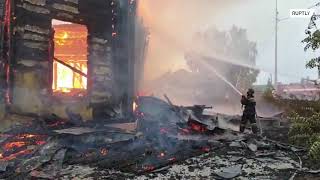 Под Томском сгорела деревянная церковь XIX века — видео