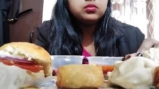 Asmr eating cruncher and momos