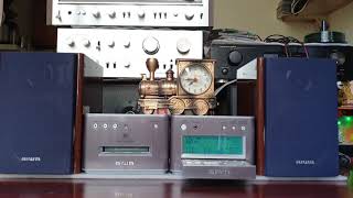 Vip Aiwa XR MD95 2 thớt rời cao cấp, loa gỗ Piano cực kì sang trọng. Zalo 0981333246