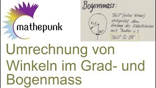 Umrechnung von Winkeln im Grad- und Bogenmass