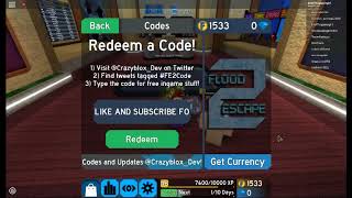 Codes for Gems in Flood Escape 2! Roblox 2019