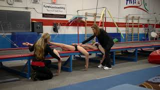 FLEXIBILITY   HIP STRETCH OVER THE TUMBLE TRACK