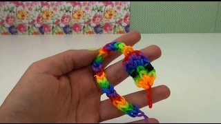 Брелок змея из резинок на станке Rainbow Loom Snake with loom board