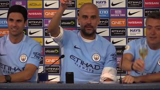 Guardiola revels in City title celebrations