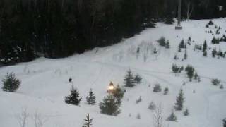 renegade and attak climbing a powdery hill