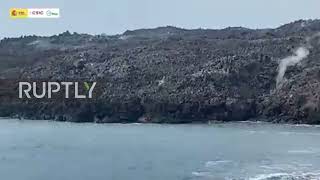 Spain: First beaches appear along La Palma"s lava delta