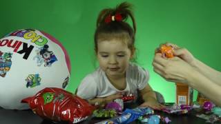 Открываем огромный киндер сюрприз, Monster High,Shopkins и другие клевые игрушки
