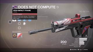 Destiny 2 Does Not Compute Legendary Scout Rifle Gameplay