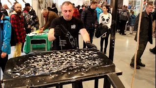 Ибис и нож SKIF, тест по двери Стальная грань XVII 2016