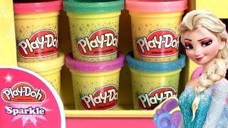 Play Doh Sparkle Glitter Com Brilho Brillante DISNEY FROZEN Princesas Elsa Anna