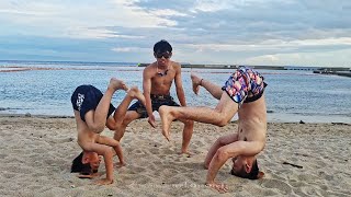BBOY SUMO 大人げないバトル須磨海岸で勃発 【三点倒立相撲 B-SUMO】