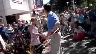 Aerial Emery & Governor Pawlenty hula hoop Garage Logic fair