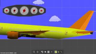 Algodoo Boeing 777-200 fly test