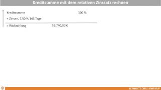9.1.7 Mit dem relativen Zinssatz die Kreditsumme berechnen