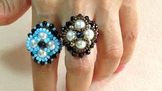 Anel de Cristais e Pérolas - Diy Bijuterias