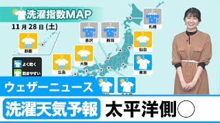 久々に関東も外干し！今日の洗濯指数