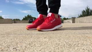 Reebok Classics Leather Gum: Scarlet/ White-Gum
