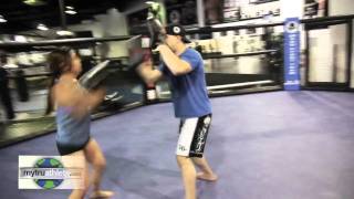 Nicole Samonte sexy workout w Dave Mazany Wanderlei Silva's Gym mytruathlete.com