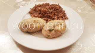Куриные котлеты с овсянкой и кабачками на пару