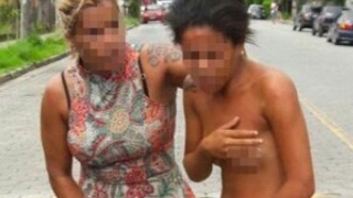 Разъяренная жена провела голышом любовницу мужа по улице Сан Паулу