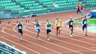Karsten Warholm 100 m under NM mangekamp på Bislett 19.05.2013