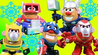 Mr. Potato Head Mixable Mashable Transformers and Marvel Heroes Magic Snow Surprise! Part 1