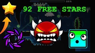 92 FREE STARS?!?!?!?! | Geometry Dash 2.1 Free Stars