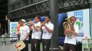 England Supporters Band at Heathrow