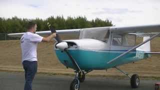 Hand Propping a Cessna 150