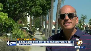 For rent: North Park shed listed for $1,050 per month