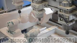 4 axis DSP cnc router with 4 spindle engraving 3D wood Sculpture