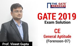 GATE 2019 Answer Key - Video Solution for Civil Engineering (Forenoon) | General Aptitude - 07