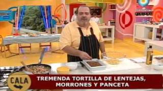 tremenda tortila de lentejas, morrones y panceta parte 1