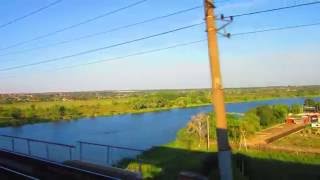 Вид из окна поезда - река Северский Донец (г.Каменск-Шахтинский, Ростовская обл.)