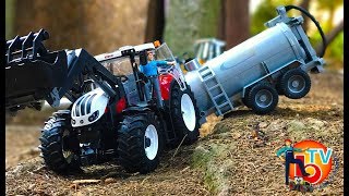 BRUDER Traktor Steyr and Tank truck trailer Crash! | Children video