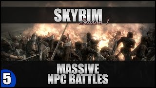♛ Skyrim Massive NPC Battles - 30 Bandits VS 2 Falmer Skulkers