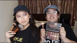 BROTHER DOES MY MAKEUP CHALLENGE!